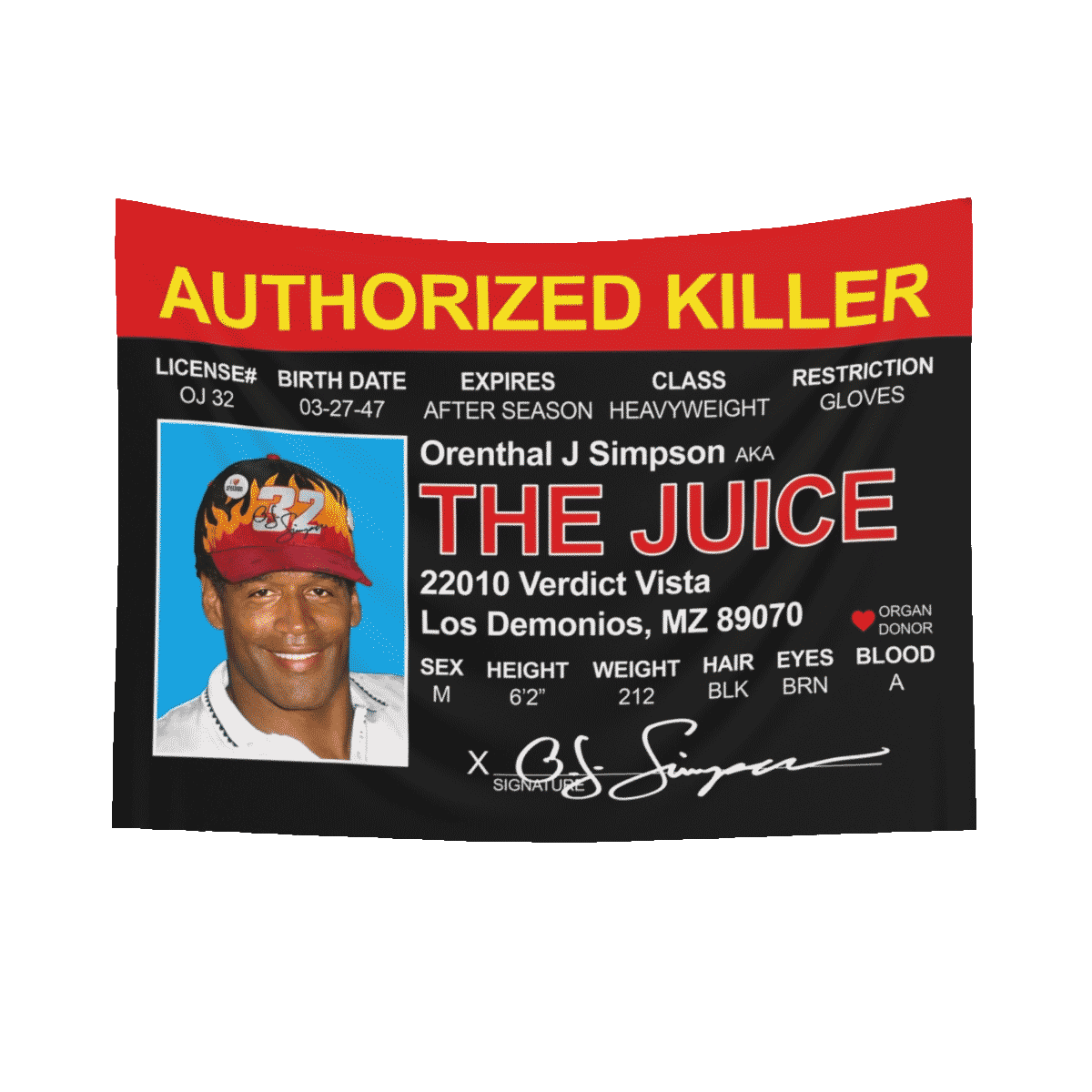AUTHORIZED KILLER WALL BANNER