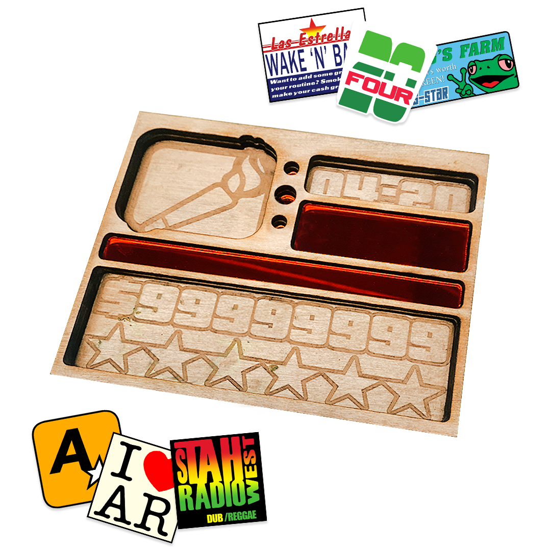 6 STAR STASHTRAY - WOODEN ROLLING TRAY - ABNDNT REALITY