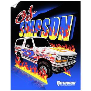 OJ FLAMING BRONCO POSTER